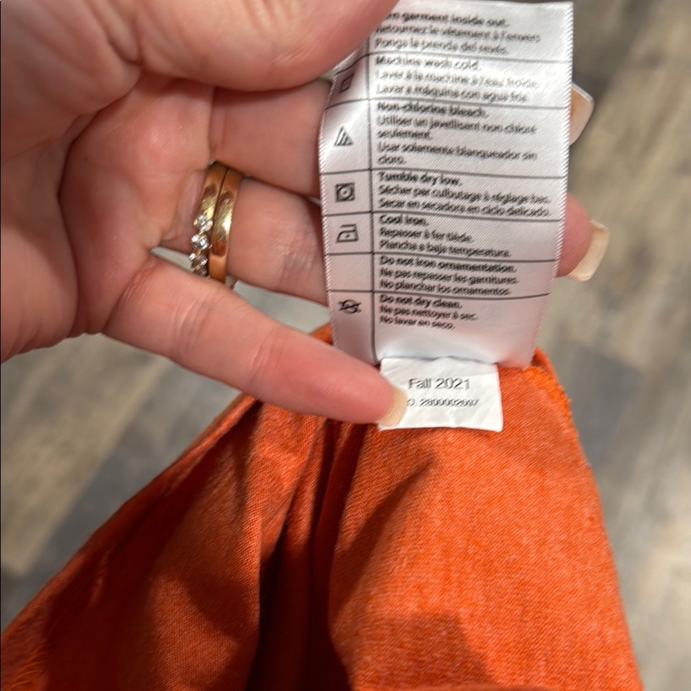 Set of 2 Carhartt Men's Burnt Orange and Cream Long Sleeve Tee Carthartt sleeve - Picture 5 of 7